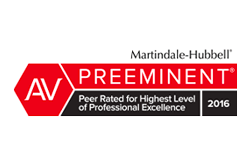 Martindale-Hubbell | AV Preeminent | Peer Rated for Highest Level of Professional Excellence | 2016